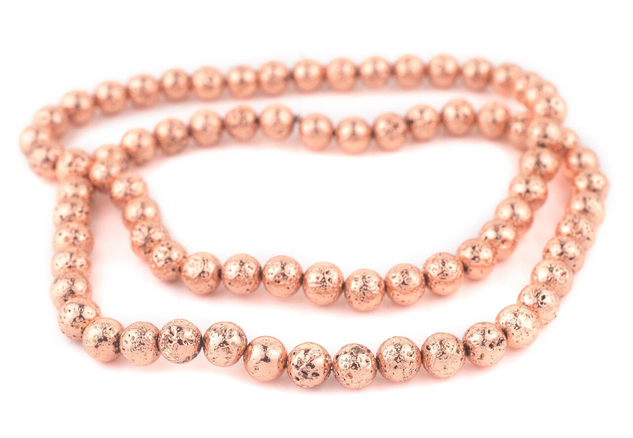 The Bead Chest® Metallic Electroplated Lava Beads, 15 Inch Strand, Available in 6 Colors
